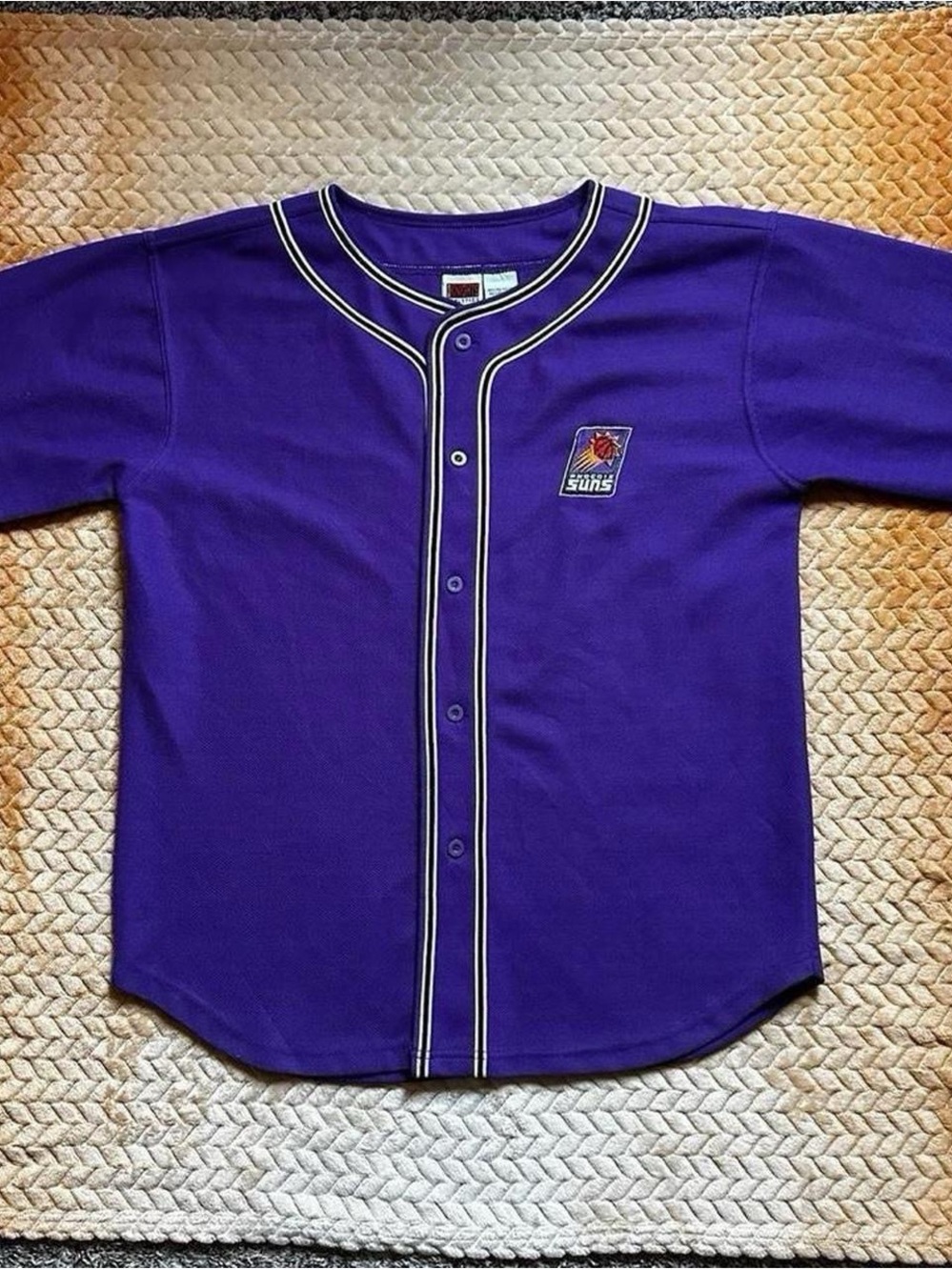 Vintage Phoenix Suns Purple Button-Up baseball style Jersey XL - Picture 2 of 5
